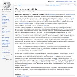 Earthquake sensitivity