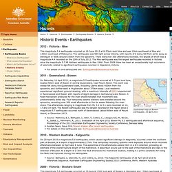 Historic Events - Earthquakes