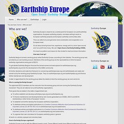 Earthship Europe - Who are we?