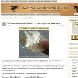 Easiest Homemade Cheese Ever! - Fromage blanc soft cheeseCommon Sense Homesteading