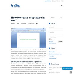 How to easily create signature in word