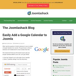 Easily Add a Google Calendar to Joomla