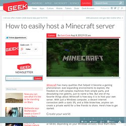 How to easily host a Minecraft server