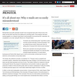 It's all about me: Why e-mails are so easily misunderstood