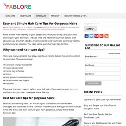 Easy and Best Hair Care Tips For Women