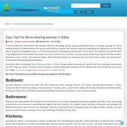 Easy Tips For Home cleaning services in Dallas