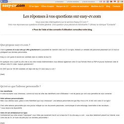 Les réponses à vos questions sur easy-cv.com