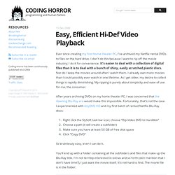 Coding Horror: Easy, Efficient Hi-Def Video Playback