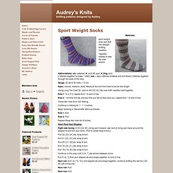 Easy Two Needle Socks - Audrey's Knits