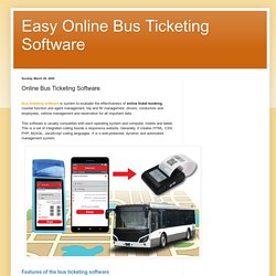 Easy Online Bus Ticketing Software: Online Bus Ticketing Software