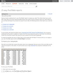 25 easy PivotTable reports
