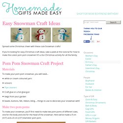 Easy Snowman Craft Ideas
