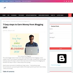 7 Easy steps to Earn Money from Blogging 2020