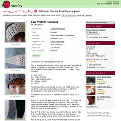 Easy V Stitch Headband pattern by Dee Ann H