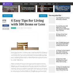 6 Easy Tips for Living with 100 Items or Less