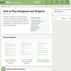 How to Play Dungeons and Dragons: 12 steps (with video)