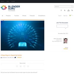 4 Easy Ways to Speed Up Blender Cycles - Blender Guru