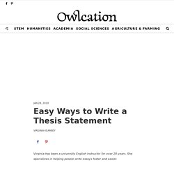 Easy Ways to Write a Thesis Statement
