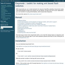 Easymode : toolkit for making xml based flash websites — django-easymode v1.0b1 documentation