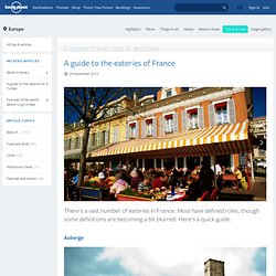 *A guide to the eateries of France