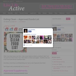 Eating Clean – Approved Foods List