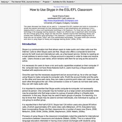 Eaton - How to Use Skype in the ESL/EFL Classroom