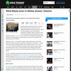 What Ebola error in Dallas shows: Column