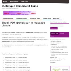 Ebook PDF gratuit sur le massage chinois Tuina