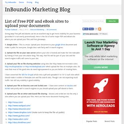 List of Free PDF and eBook sites to upload your documents