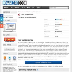 eBook Writer 1.0.0.66 - download eBook Writer free - If you can type, you can create your eBook.