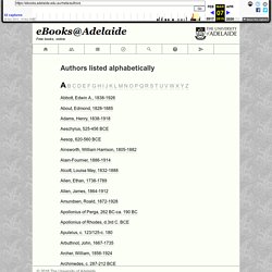 eBooks@Adelaide: List of Authors