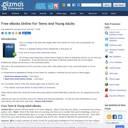 Free eBooks Online For Teens And Young Adults