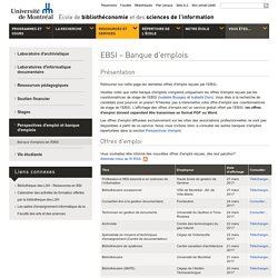EBSI - Banque d'emplois - Liste