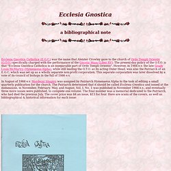 Ecclesia Gnostica