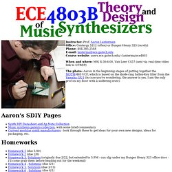 ECE4803B: Theory and Design of Music Synthesizers