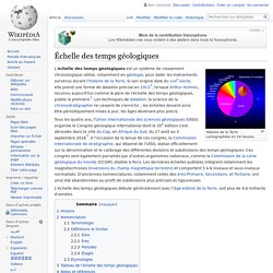 Échelle des temps géologiques