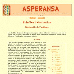 Échelles d'évaluation pour le diagnostic de l'autisme