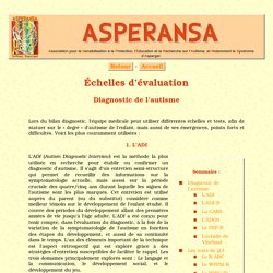 Échelles d'évaluation pour le diagnostic de l'autisme