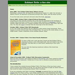 Eckhart Tolle: a fan site (Quotes, Excerpts, Biography, Photos)