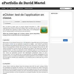 eClicker: test de l’application en classe.