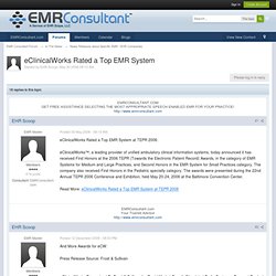 eClinicalWorks Rated a Top EMR System - EMR Consultant Forum