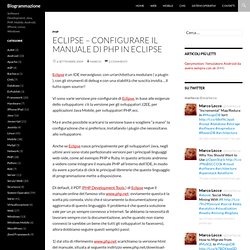 ECLIPSE - Configurare il manuale di PHP in Eclipse - Blogrammazione