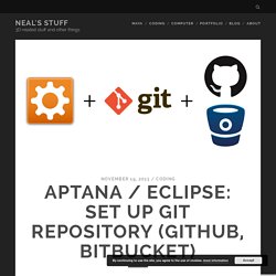 Aptana / Eclipse: Set up Git Repository (Github, Bitbucket) - Neal's Stuff