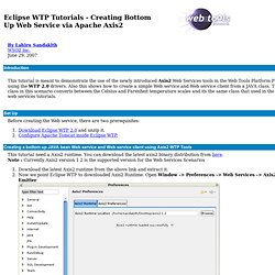 WTP Tutorials - Creating Bottom Up Web Service via Apache Axis2