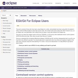 EGit/Git For Eclipse Users