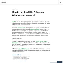 How to run SparkR in Eclipse on Windows environment