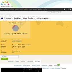 Eclipses visible in Auckland, New Zealand