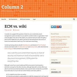 Column 2 : ECM vs. wiki