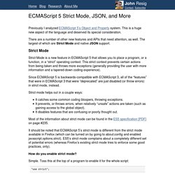ECMAScript 5 Strict Mode, JSON, and More