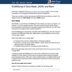 ECMAScript 5 Strict Mode, JSON, and More